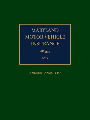 cover image of Maryland Motor Vehicle Insurance